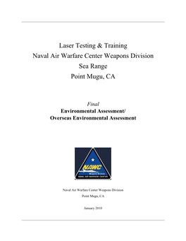 Laser Testing & Training Naval Air Warfare Center Weapons Division