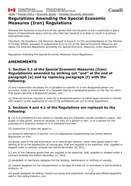 Iran) Regulations