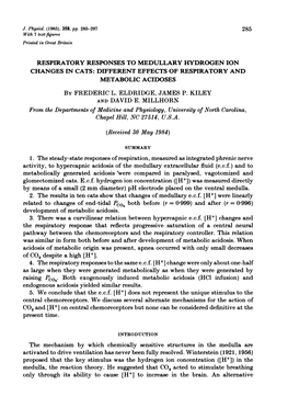 On Central Chemoreceptors but None Can Be Considered Definitive at the Present Time