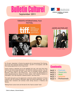 Bulletin Culturel September 2011