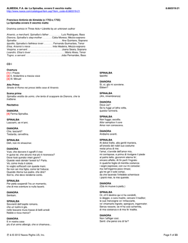 ALMEIDA, F.A. De: La Spinalba, Ovvero Il Vecchio Matto 8.660319-21