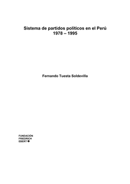 Sistema De Partidos Políticos En El Perú 1978 – 1995