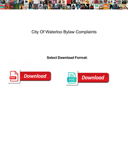 City of Waterloo Bylaw Complaints