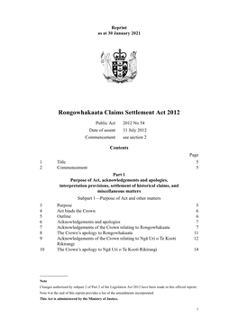 Rongowhakaata Claims Settlement Act 2012