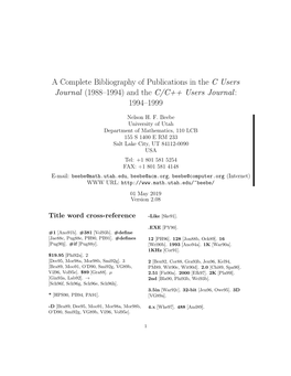 (1988–1994) and the C/C++ Users Journal: 1994–1999