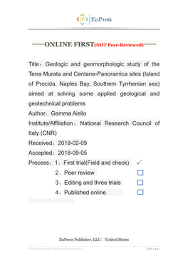 Geologic and Geomorphologic Study of the Terra Murata and Centane