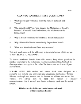 Can You Answer These Questions?