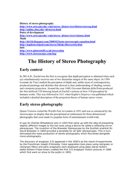 The History of Stereo Photography Early Context