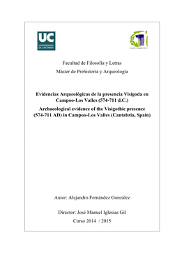 Facultad De Filosofía Y Letras Máster De Prehistoria Y Arqueología