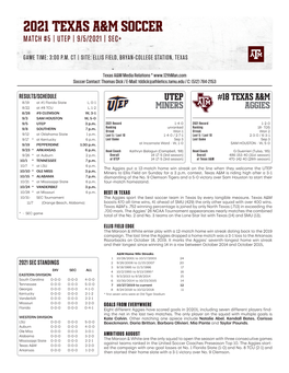 2021 Texas A&M Soccer