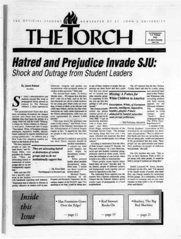 Hatred and Prejudice Invade SJU: Shock and Outrage from Student Leaders