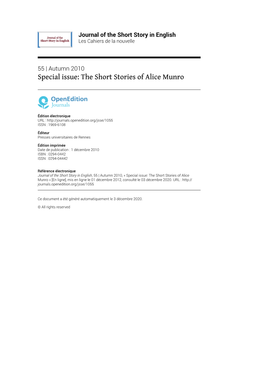 Journal of the Short Story in English, 55