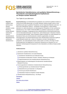 Theoretische Und Method(Olog)Ische Implikationen Zur Analyse Sozialer Netzwerke