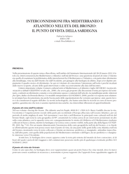 Interconnessioni Fra Mediterraneo E Atlantico Nell'età Del Bronzo