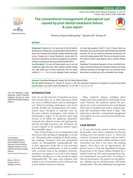 The Conventional Management of Periapical Cyst Caused by Post-Dental Treatment Failure: a Case Report