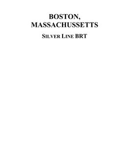 Boston, Massachussetts Case Study