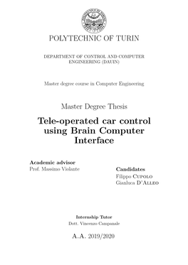 Tele-Operated Car Control Using Brain Computer Interface