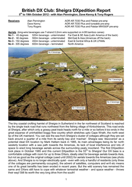 Sheigra Dxpedition Report 5Th to 19Th October 2012 - with Alan Pennington, Dave Kenny & Tony Rogers