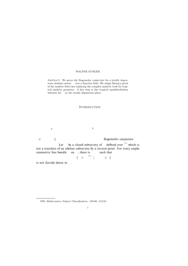 THE BOGOMOLOV CONJECTURE for TOTALLY DEGENERATE ABELIAN VARIETIES 1. Introduction Let K = K(B)