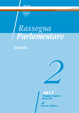 Rassegna Parlamentare Estratto Basi Dei Numeri (Nascosti Sotto Il Fondo) 1 E 2 4 24231431 3 2017 Maggio/Agosto Anno LIX