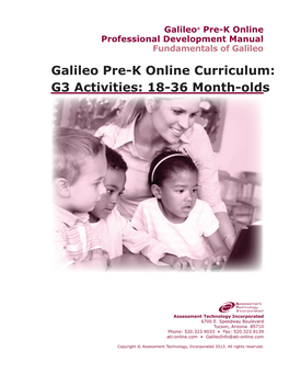 Galileo Pre-K Online Curriculum: G3 Activities: 18-36 Month-Olds