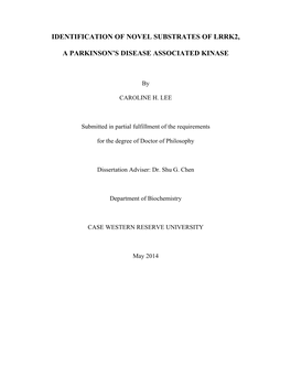 Identification of Novel Substrates of Lrrk2, a Parkinson's Disease