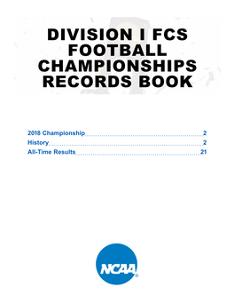 Division I Fcs Football Championships Records Book
