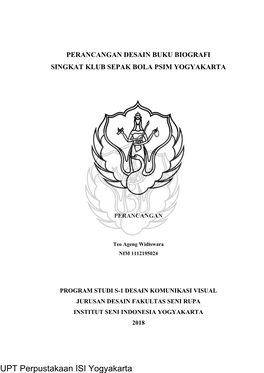 UPT Perpustakaan ISI Yogyakarta PERANCANGAN DESAIN BUKU BIOGRAFI SINGKATKLUB SEPAK BOLA PSIM YOGYAKARTA