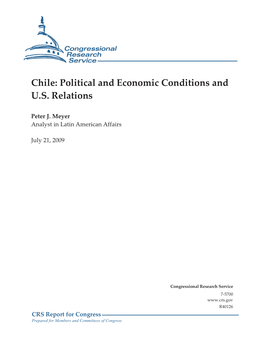 Chile: Political and Economic Conditions and U.S. Relations