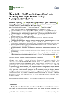 Black Soldier Fly (Hermetia Illucens) Meal As a Promising Feed Ingredient for Poultry: a Comprehensive Review