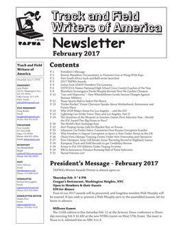 February 2017 Contents