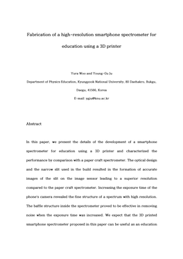 Fabrication of Smartphone Spectrometer for Education