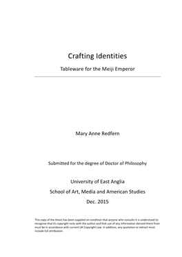 ! ! Crafting)Identities!