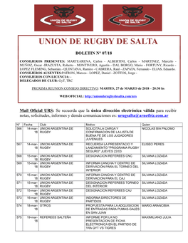 Union De Rugby De Salta