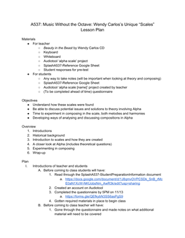 A537: Music Without the Octave: Wendy Carlos's Unique “Scales” Lesson Plan