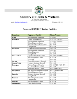 Ministry of Health & Wellness