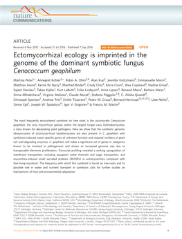 Ectomycorrhizal Ecology Is Imprinted in the Genome of the Dominant Symbiotic Fungus Cenococcum Geophilum