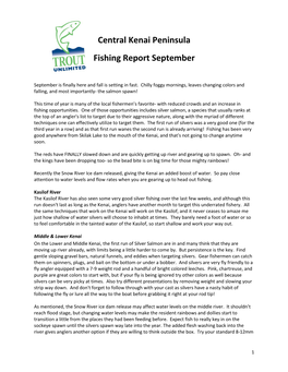 Central Kenai Peninsula Fishing Report September