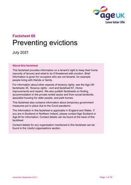 Preventing Evictions