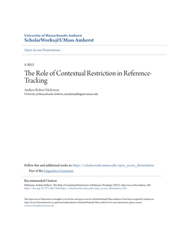 The Role of Contextual Restriction in Reference-Tracking