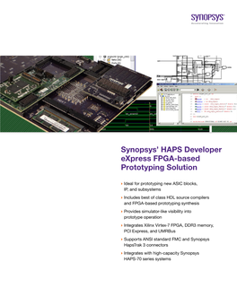 Synopsys' HAPS Developer Express FPGA-Based Prototyping Solution