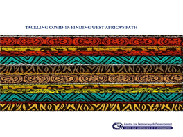 Tackling Covid-19: Finding West Africa's Path