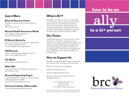 How to Be an Ally to a Bi+ Person Brochure