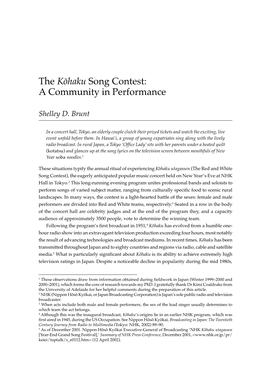 The Kohaku Song Contest: a Community in Performance