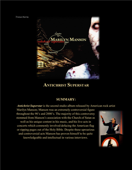 Antichrist Superstar Summary