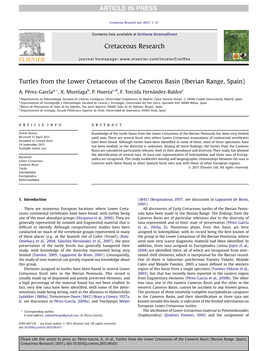 Turtles from the Lower Cretaceous of the Cameros Basin (Iberian Range, Spain)