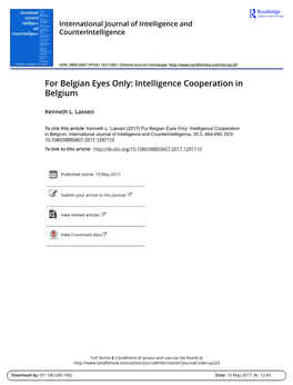 Intelligence Cooperation in Belgium