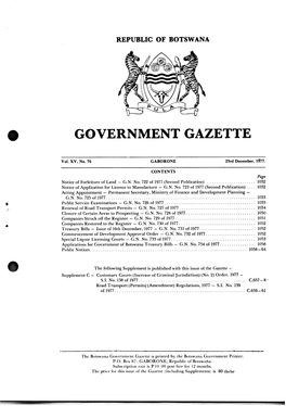 Government Gazette