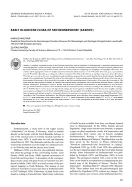 Early Oligocene Flora of Seifhennersdorf (Saxony)