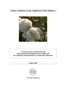 Labor Conditions in the Tajikistan Cotton Industry